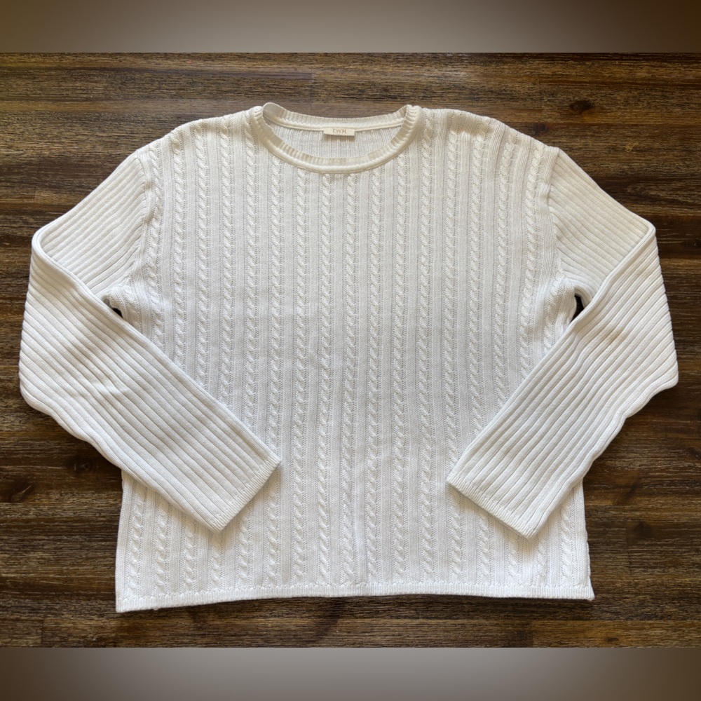 White Cable Knit Sweater